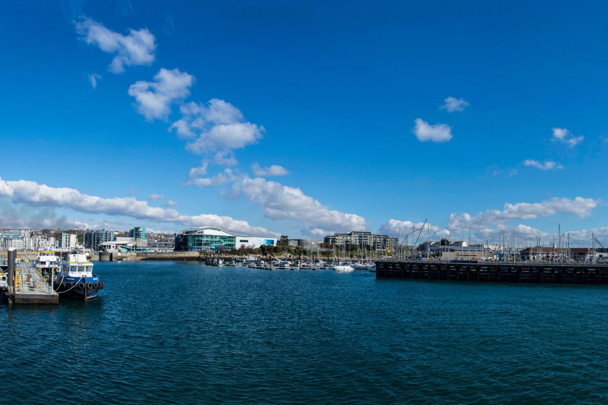 Plymouth Hoe Devon Ankunft Brittany Ferries