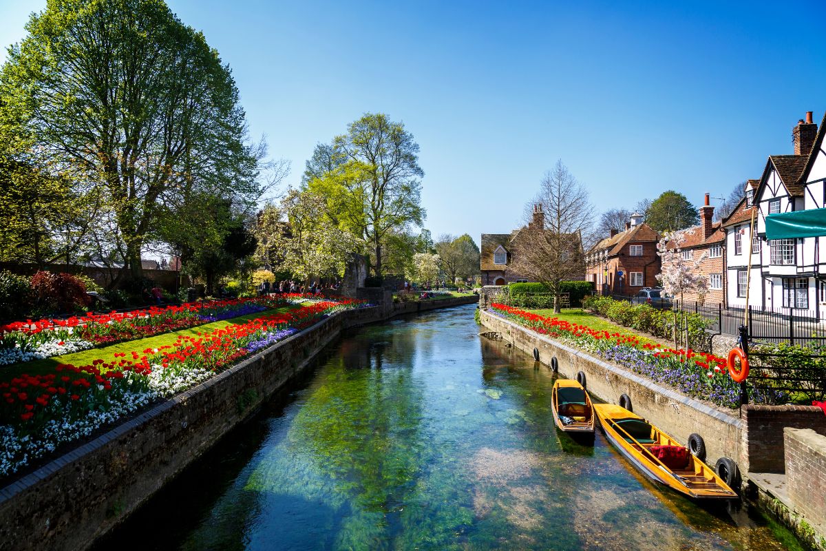 Canterbury Fluss Stour Bootstour Altstadt Sehenswürdigkeiten England