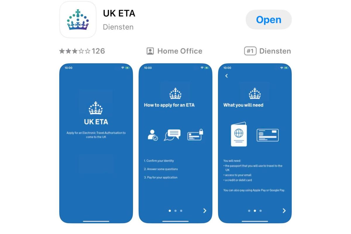 Die offizielle UK ETA App zur Beantragung der Einreisegenehmigung
